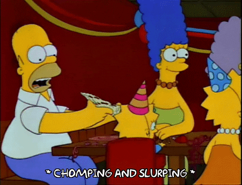 The Simpsons Pizza Party GIF