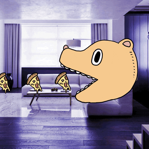 Animated Bear Pizza Party GIF