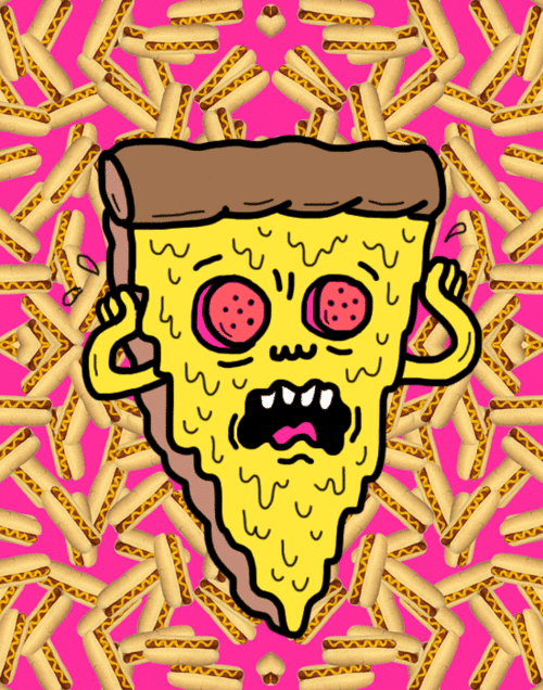 Pizza Slice Funny Crackhead Face GIF