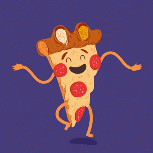 Animated Pizza Slice Dancing Pizza Time GIF