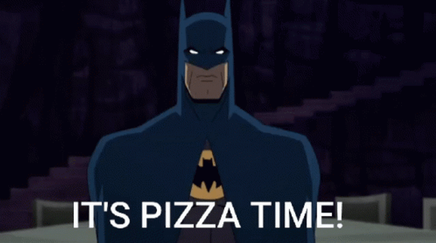 Pizza Time Animated Batman GIF