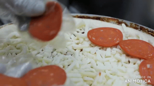 Pizza With Pepperoni And Cheese Made In Animotoca GIF