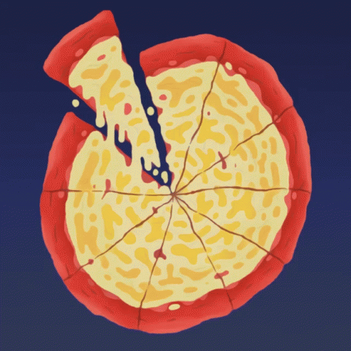 Pizza With Slice Taken Out Dark Blue Background