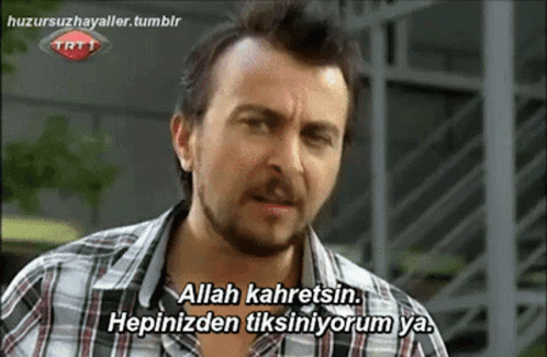 Plaid Shirt Man Saying Allah Kahretsin Hepinizden Tiksiniyorum GIF