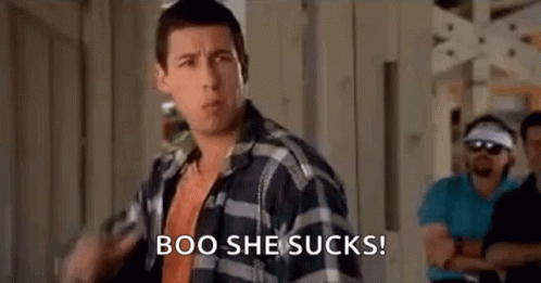 Plaid Shirt Man Says Boo She Sucks to Group