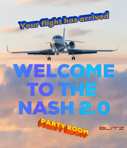 Plane Flying in Sky Welcome to Nash 2.0 Party