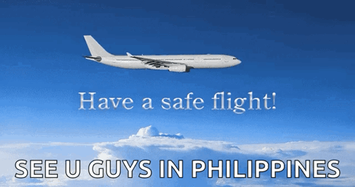 Plane Flying in Sky with Have a Safe Flight