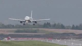 Plane Taking Off From Runway GIF