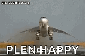 Plane Taking Off Saying Plene Happy