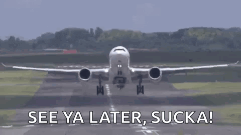 Plane Taking Off Saying See Ya Later Sucka