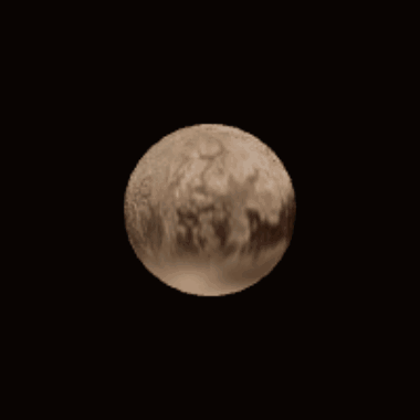Planet and Smaller Planet Floating in Dark
