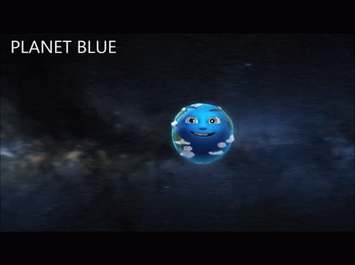 Planet Blue Earth Rotation Around Sun GIF
