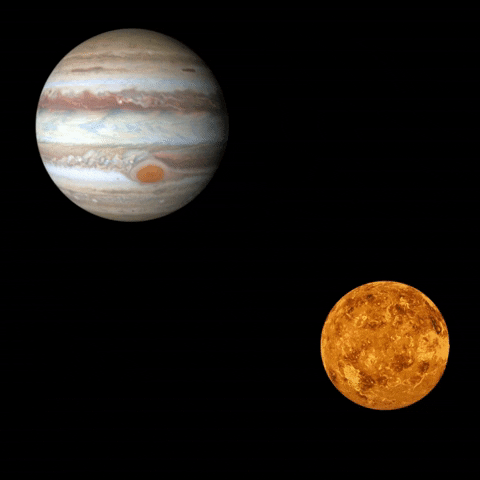 Planet Mercury Moving Close To Venus GIF