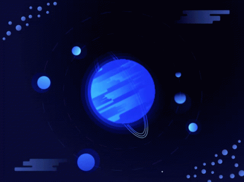 Planet Neptune And Its Moons GIF
