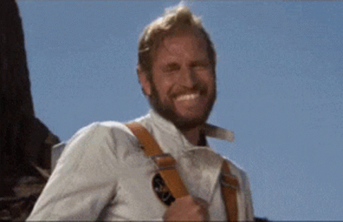 Planet Of The Apes Charlton Heston Laughing GIF