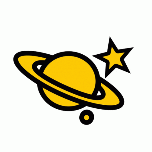 Planet Saturn Clip Art With Star And Moon GIF