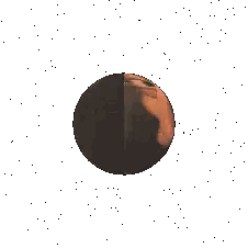 Planet With Face Surrounded by Stars