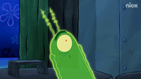 Plankton As A Ghost Screaming GIF
