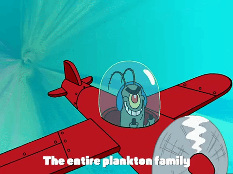 Plankton Flying An Airplane GIF