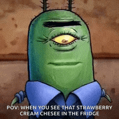 Plankton from SpongeBob with Strawberry Cream Cheese