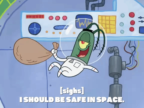 Plankton On Space Door Opening GIF