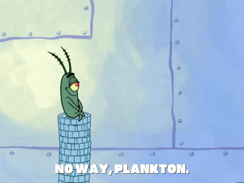Plankton Sitting On A Tower Of Coins GIF