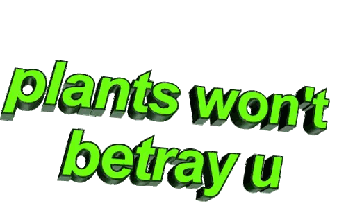 Plants Won't Betray U Text
