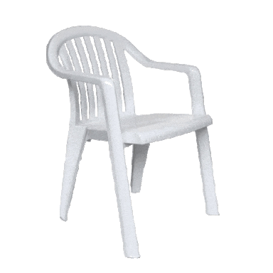 Plastic White Arm Chair GIF