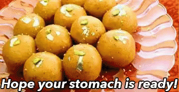 Plate of Food Saying Hope Your Stomach Is Ready