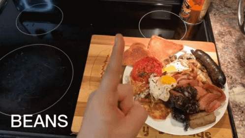 Plate of Food with Beans