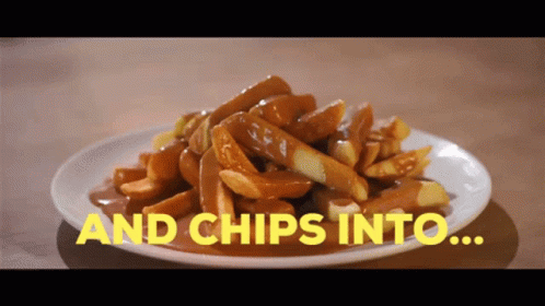 Plate of Food with Chips and Words