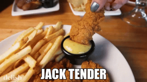 Plate of Fries and Chicken Tender Dipped in Mustard