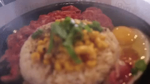 Plate of Rice Corn and Eggs