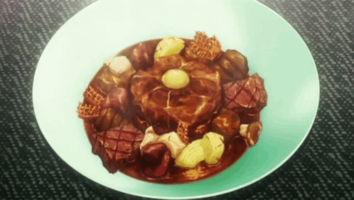 Plate Of Stew With Meat And Vegetables GIF