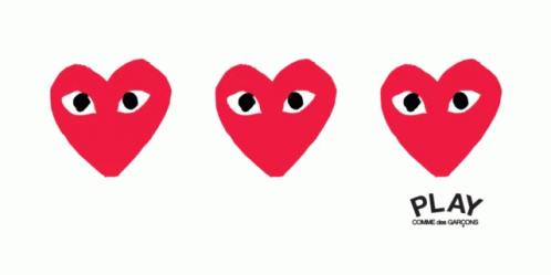 Play Comme des Garcons Logo Three Red Hearts