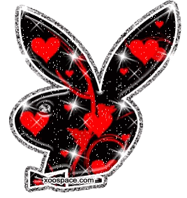 Playboy Bunny with Red Hearts