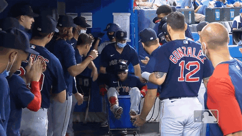 Playful Boston Red Sox Team Having Fun GIF