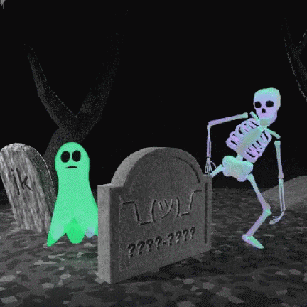 Playful Ghost Skeleton Spooky Tuesday GIF