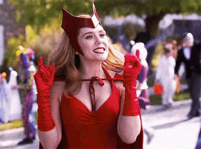 Playful Scarlet Witch Talking GIF