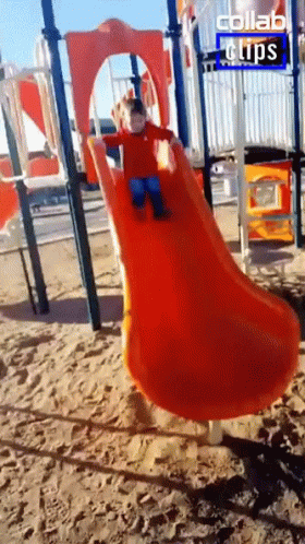 Playground Kid Slide Sand Fall GIF