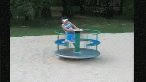 Playground Spin Merry Go Round Ride GIF