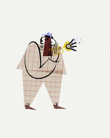 Playing Bugle Dancing Mobile Sketch GIF
