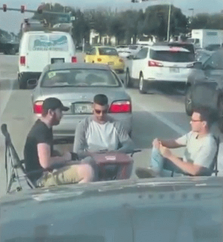 Playing Cards In Traffic GIF