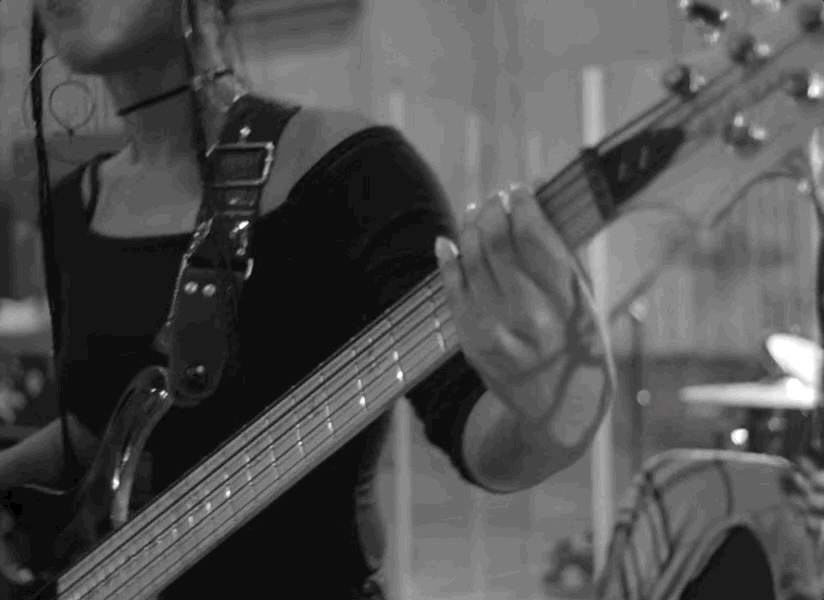 Playing Electric Guitar Black & White GIF