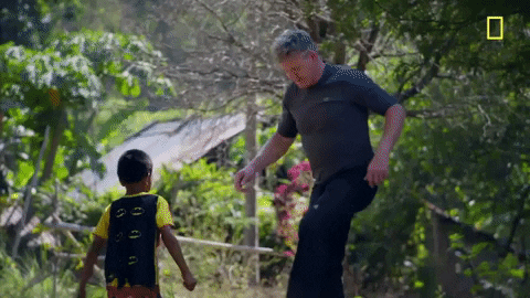 Playing Football In Laos GIF