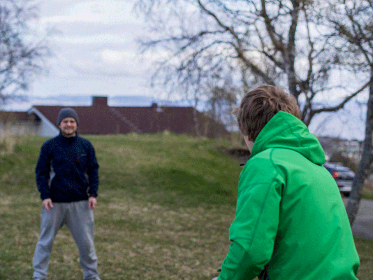 Playing Frisbee Outside GIF