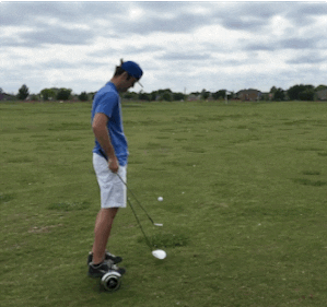 Playing Golf With Hoverboard GIF