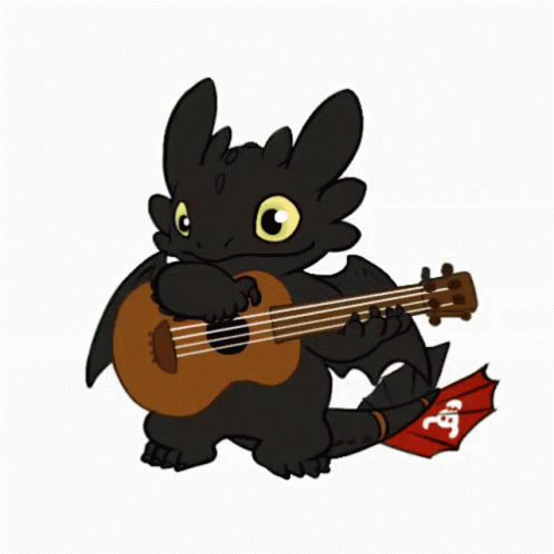 Playing Guitar Toothless Meme GIF