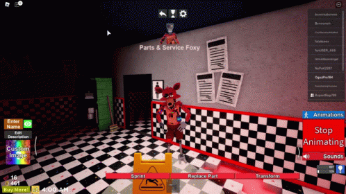 Playing Parts & Service Foxy Video Game