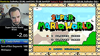 Playing Super Mario World GIF